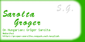 sarolta groger business card